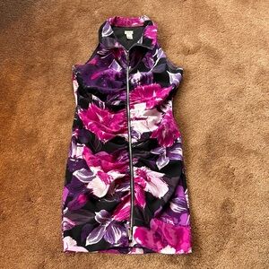 Cache Purple and Pink Floral Mini Dress